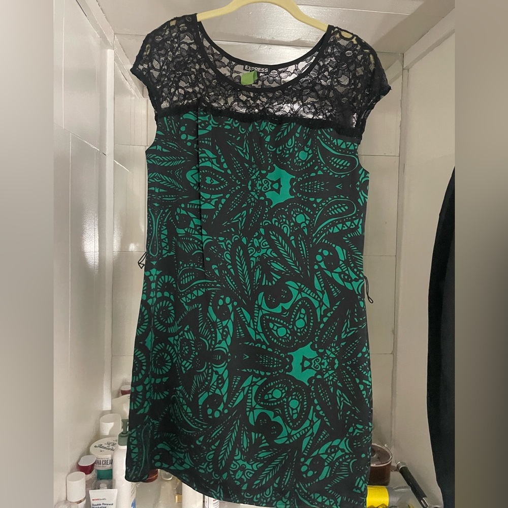 Express dress green black